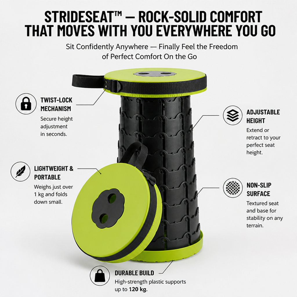 StrideSeat™ — Rock-Solid Comfort That Moves With You Everywhere You Go