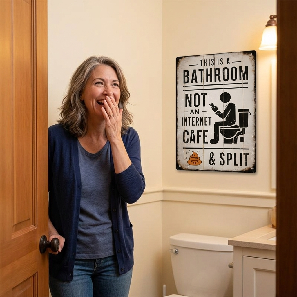 Bathroom Clarity and Fun Sign – No More Waiting Times!