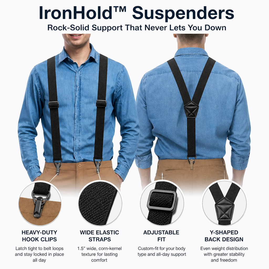 IronHold™ Suspenders — Rock-Solid Support That Never Lets You Down