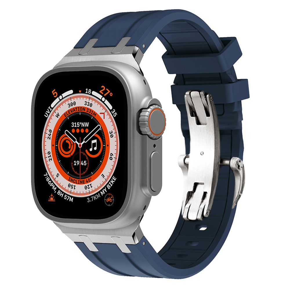 Thick Silicone Strap with Titanium Connector for Apple Watch