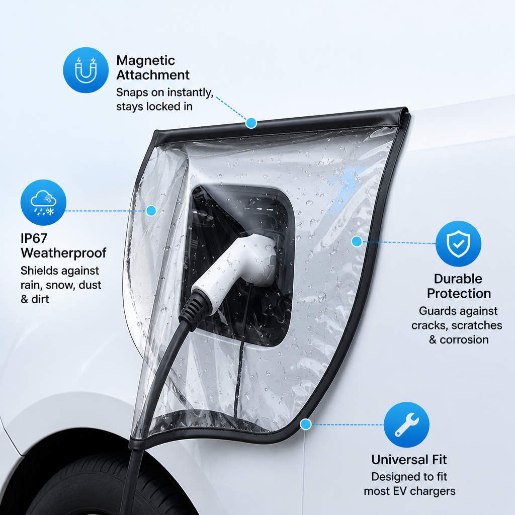 StormGuard™ — Snap-On Armor That Keeps Your EV Charger Flawless Rain or Shine