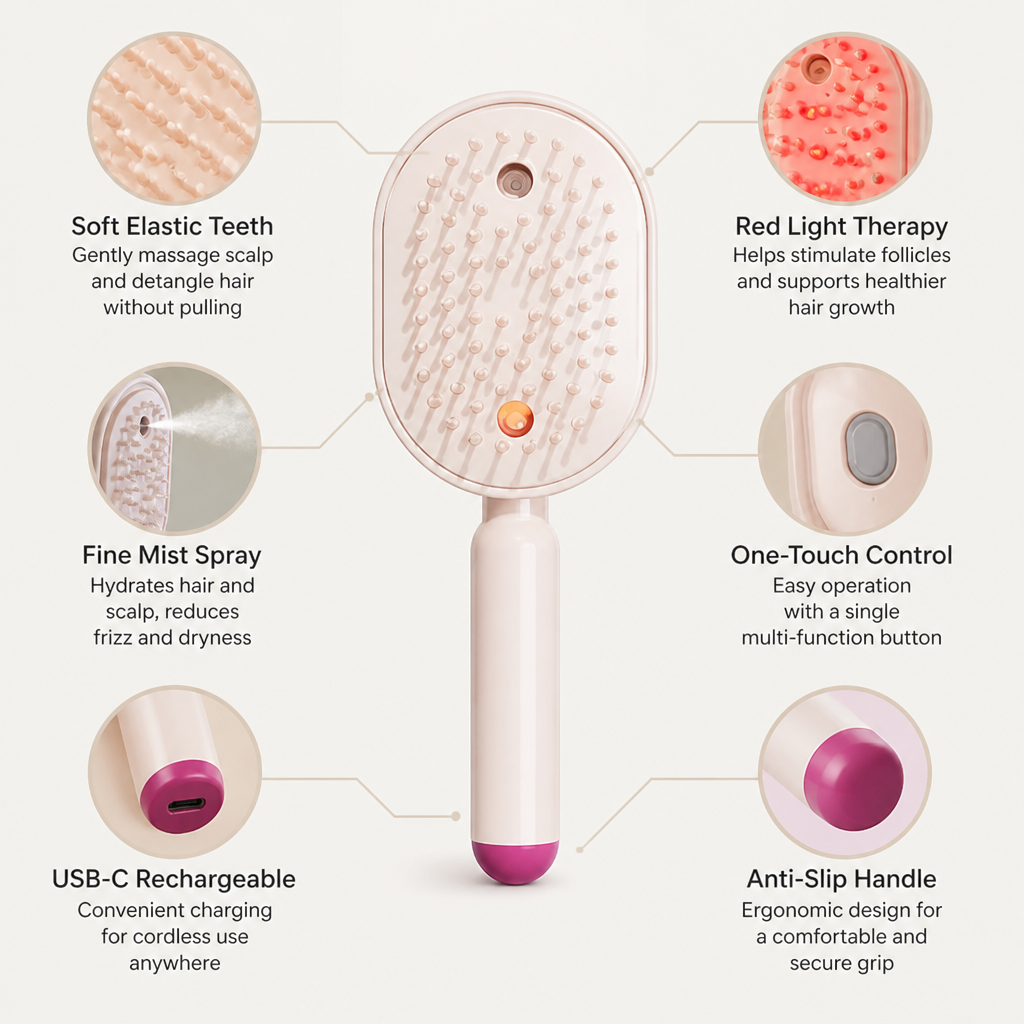 RevitaSilk™ Scalp Massager Comb — Turn Every Stroke into Silky, Stress-Free Hair Bliss