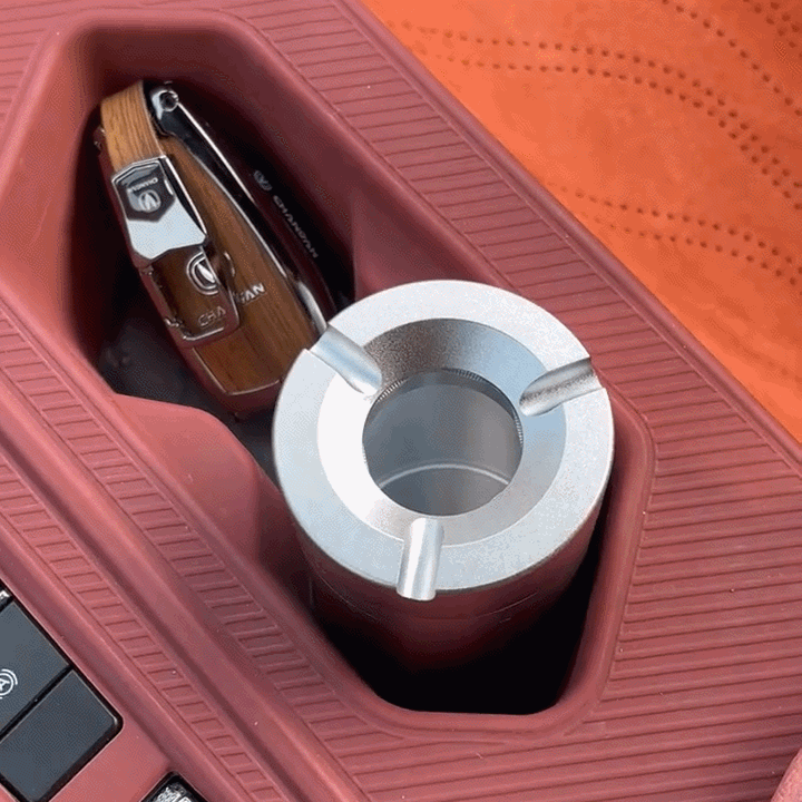 Stainless Steel Ashtray with 360° Rotary Lid