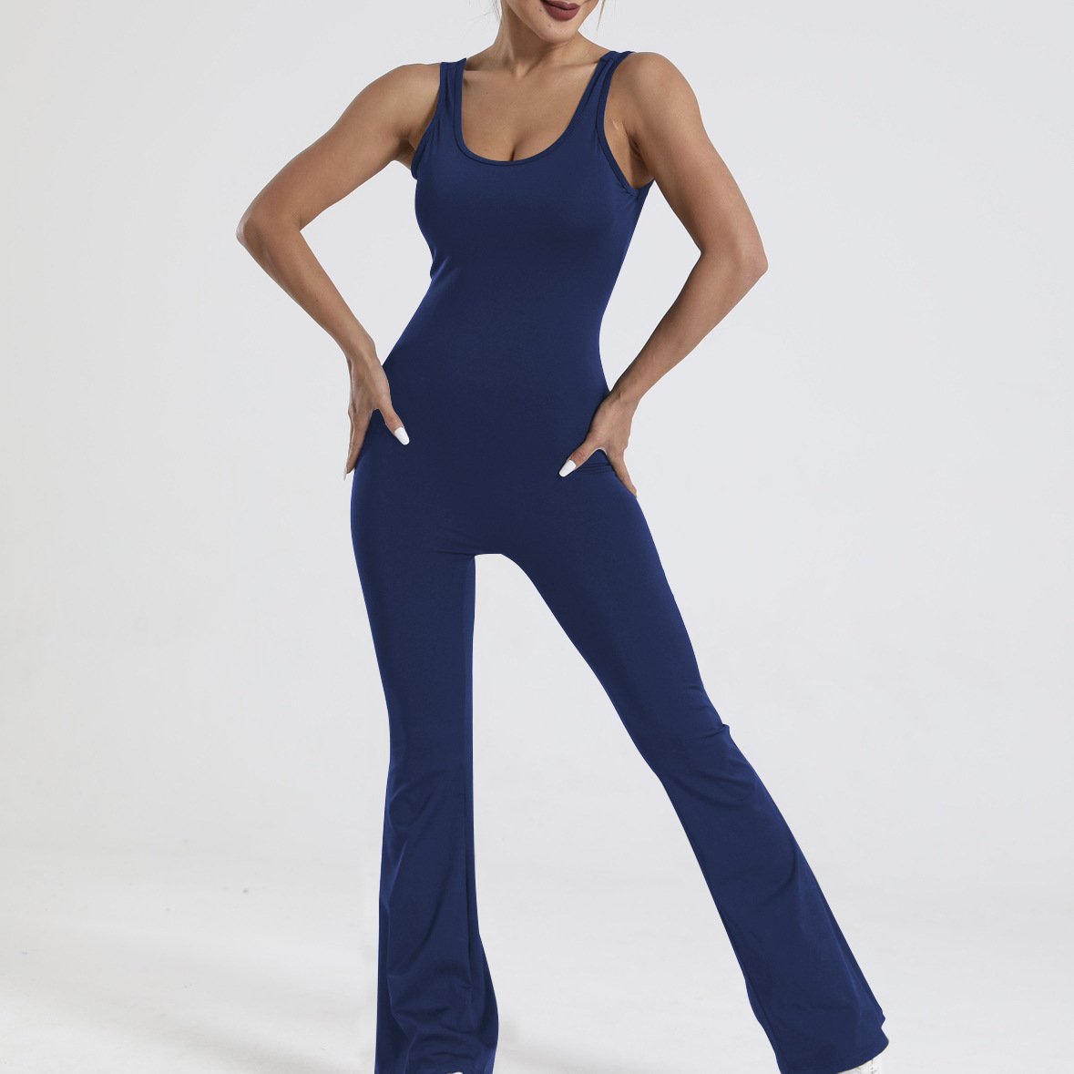 🎄FLASH Sale 49% OFF🔥Scrunch V-Back Flared Jumpsuit