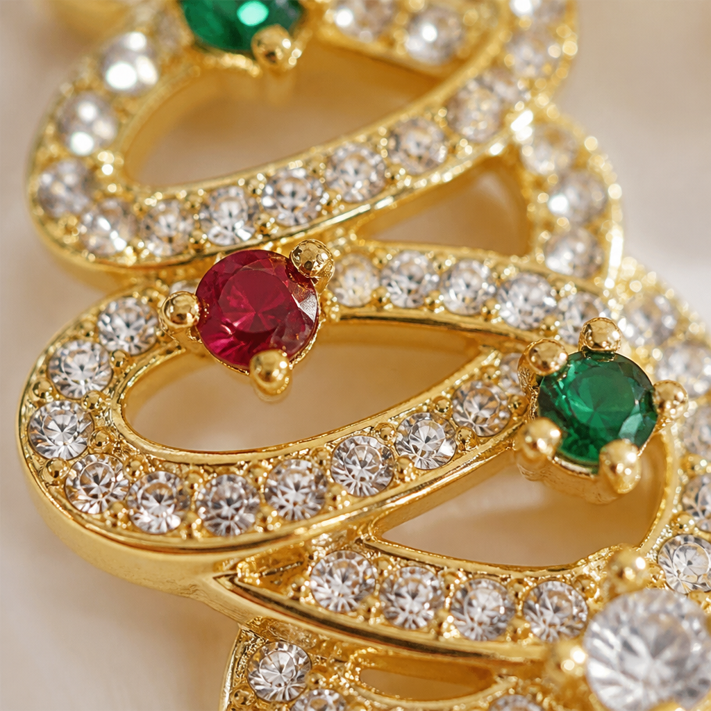 IridEssence™ – Sparkling Crystal Christmas Tree Drop Earrings