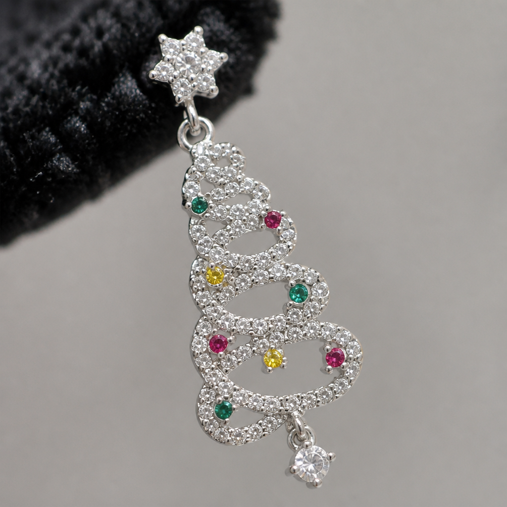 IridEssence™ – Sparkling Crystal Christmas Tree Drop Earrings