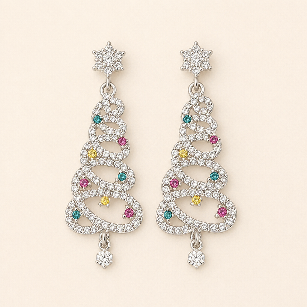 IridEssence™ – Sparkling Crystal Christmas Tree Drop Earrings