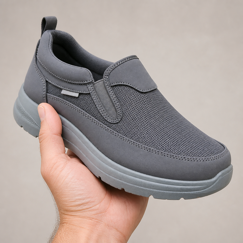 StrideEase™ – Cushioned Slip-On Walking Shoes with Breathable Mesh Upper