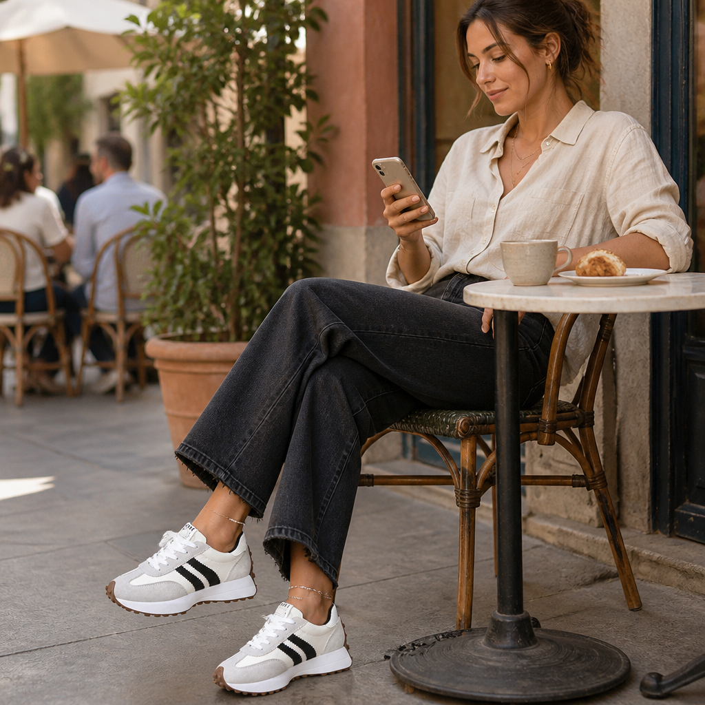 VelouraStep™ – Retro Platform Sneakers with Cushioned Comfort Sole