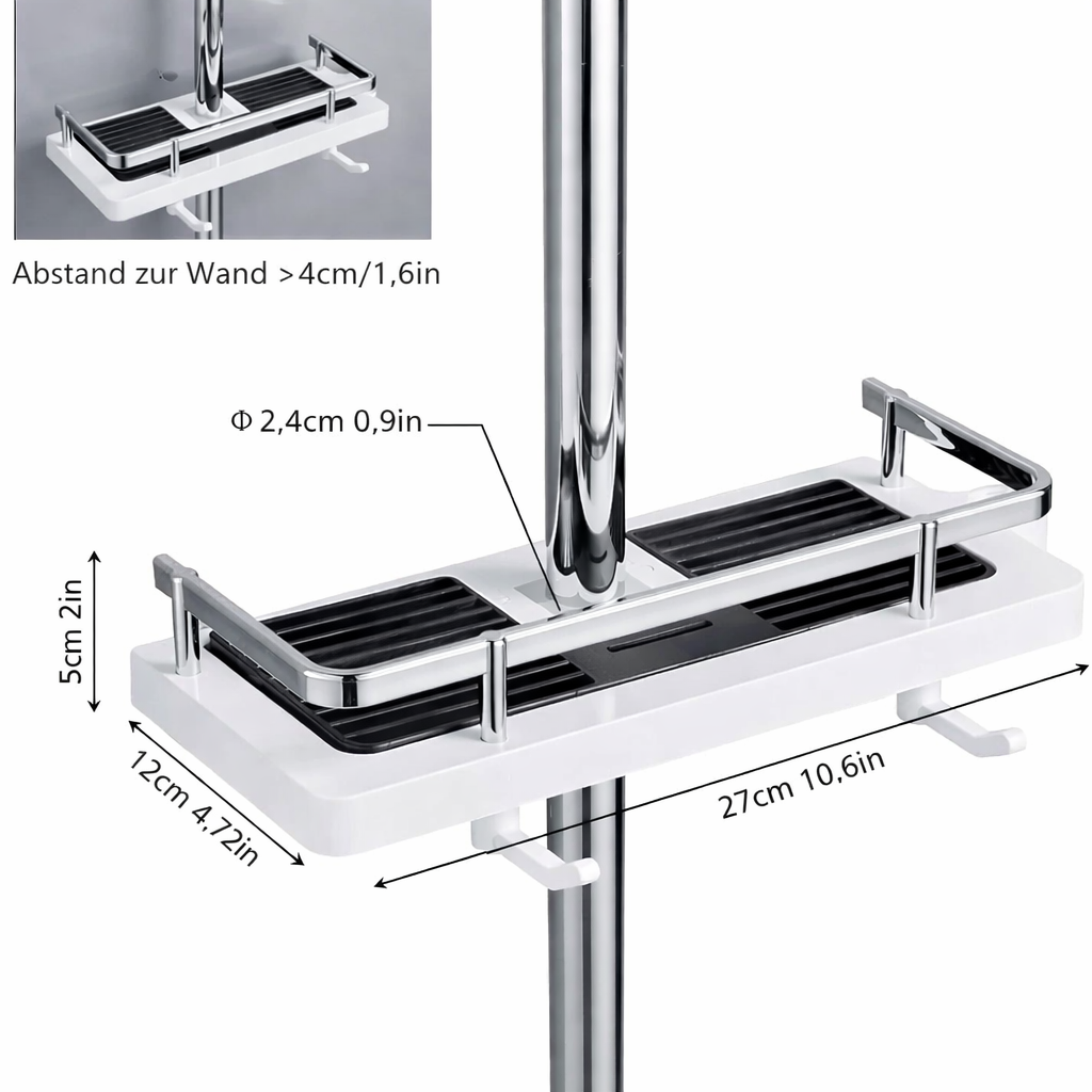 Adjustable | No-Drill | Corrosion-Resistant Stainless Steel | ShowerFlex