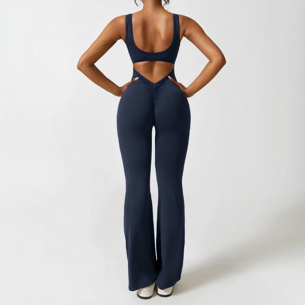🎄FLASH Sale 49% OFF🔥Scrunch V-Back Flared Jumpsuit