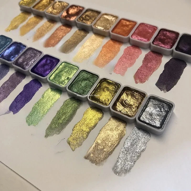 VibraLux™ Metallic Watercolors — Ignite Your Art with Blinding Sparkle and Hypnotic Shine