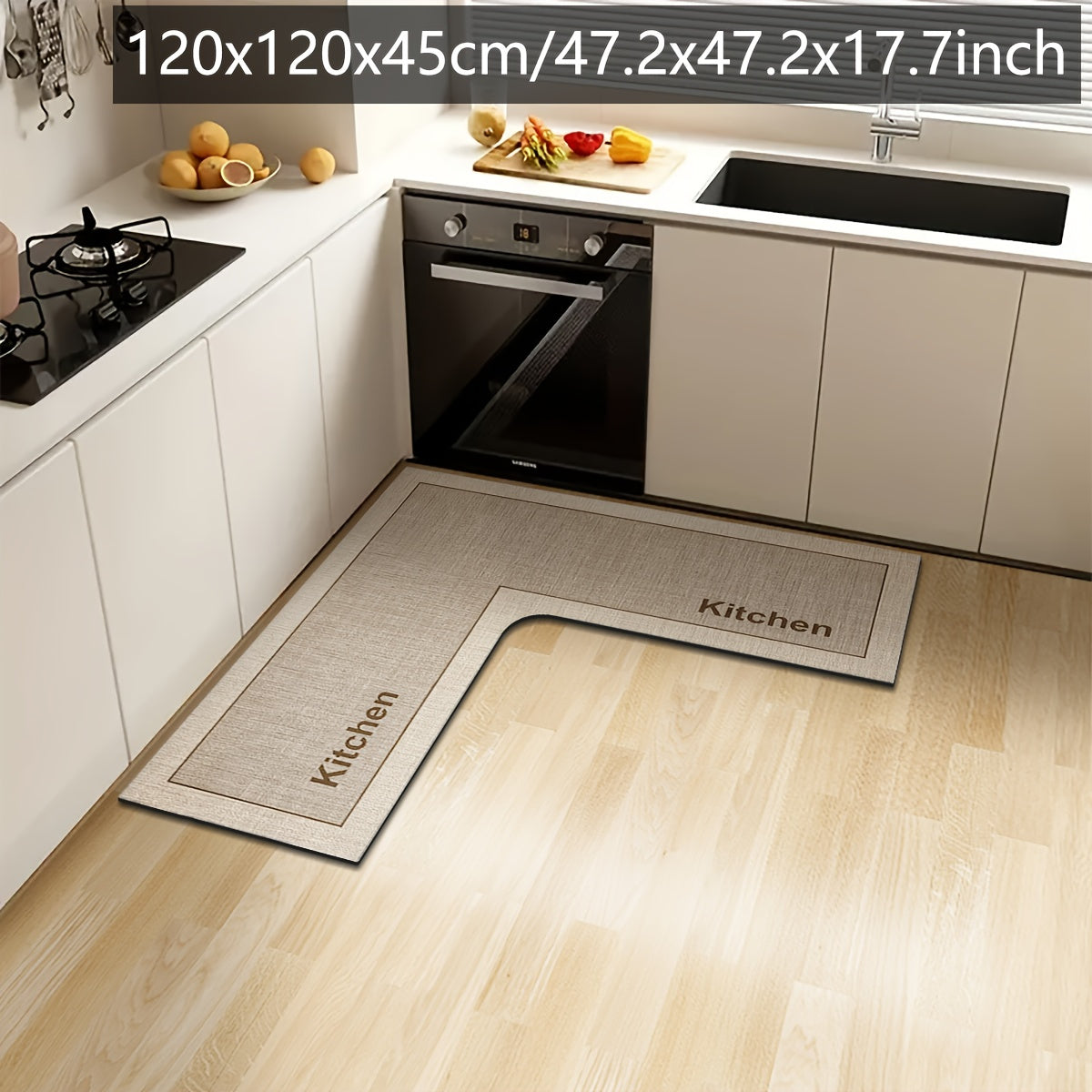 Non-Slip L-Shaped Kitchen Mat – Highly Absorbent