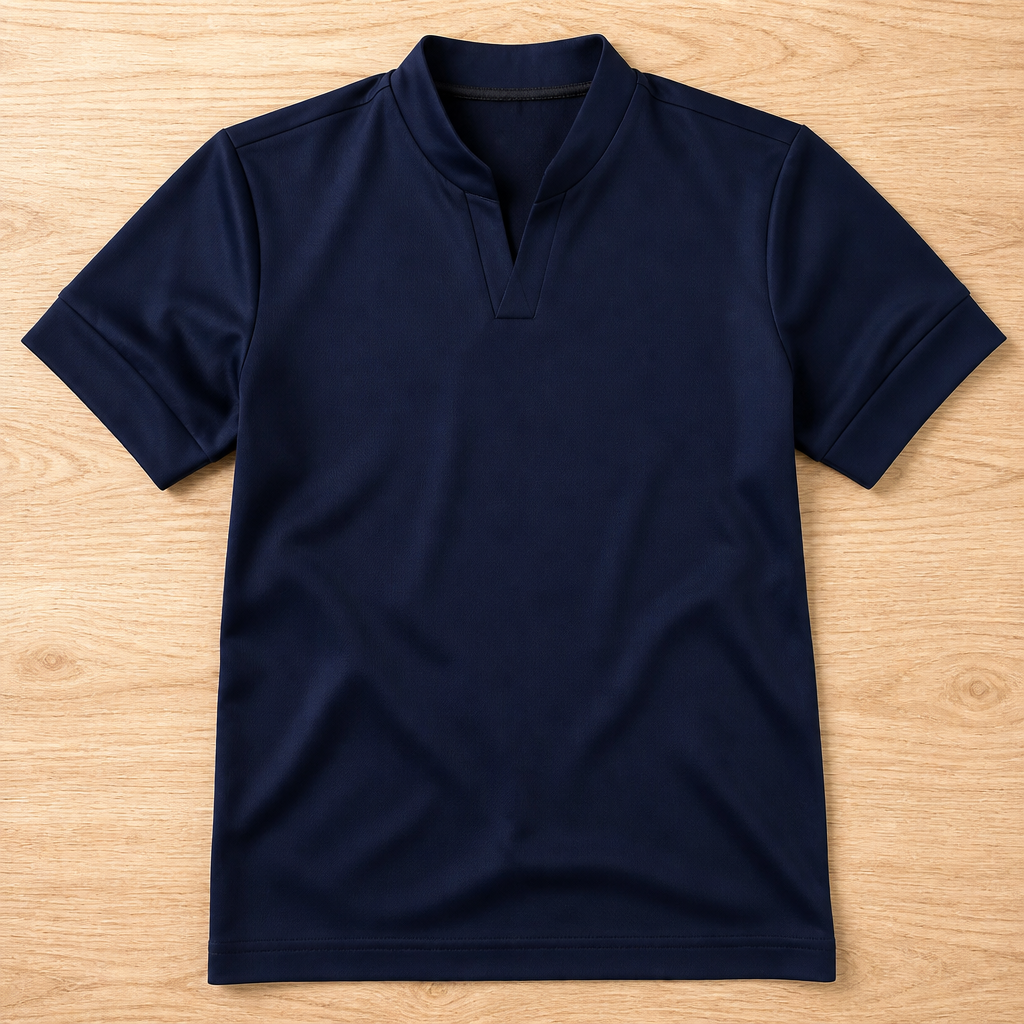 StratoFlex™ – Slim-Fit Performance Tee with Notched Stand Collar