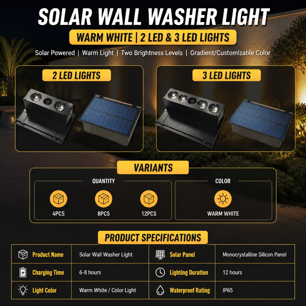 LumaRay™ Warm White Solar Fence Lights — Illuminate Your Nights with Effortless Warmth and Lasting Peace of Mind