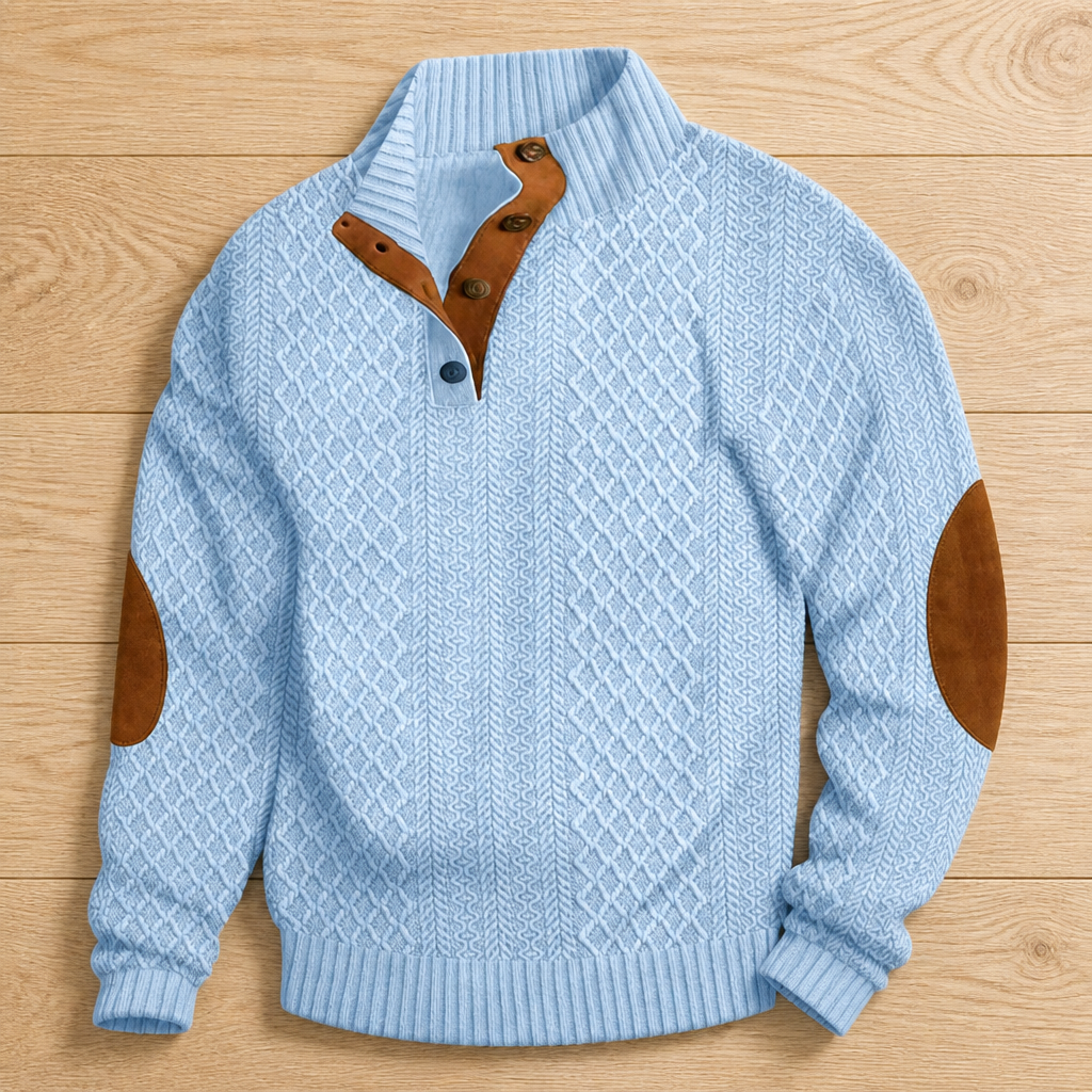 VeroLux™ Jacquard Collar Sweater — Command Every Room with Rugged Comfort and Sharp Style