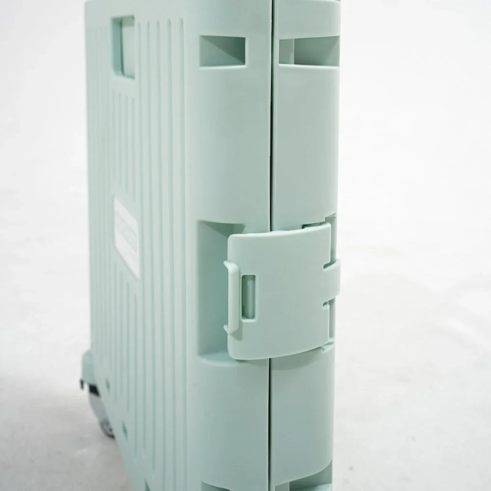 Folding Storage Bin on Wheels for Stairs or Smooth Surfaces