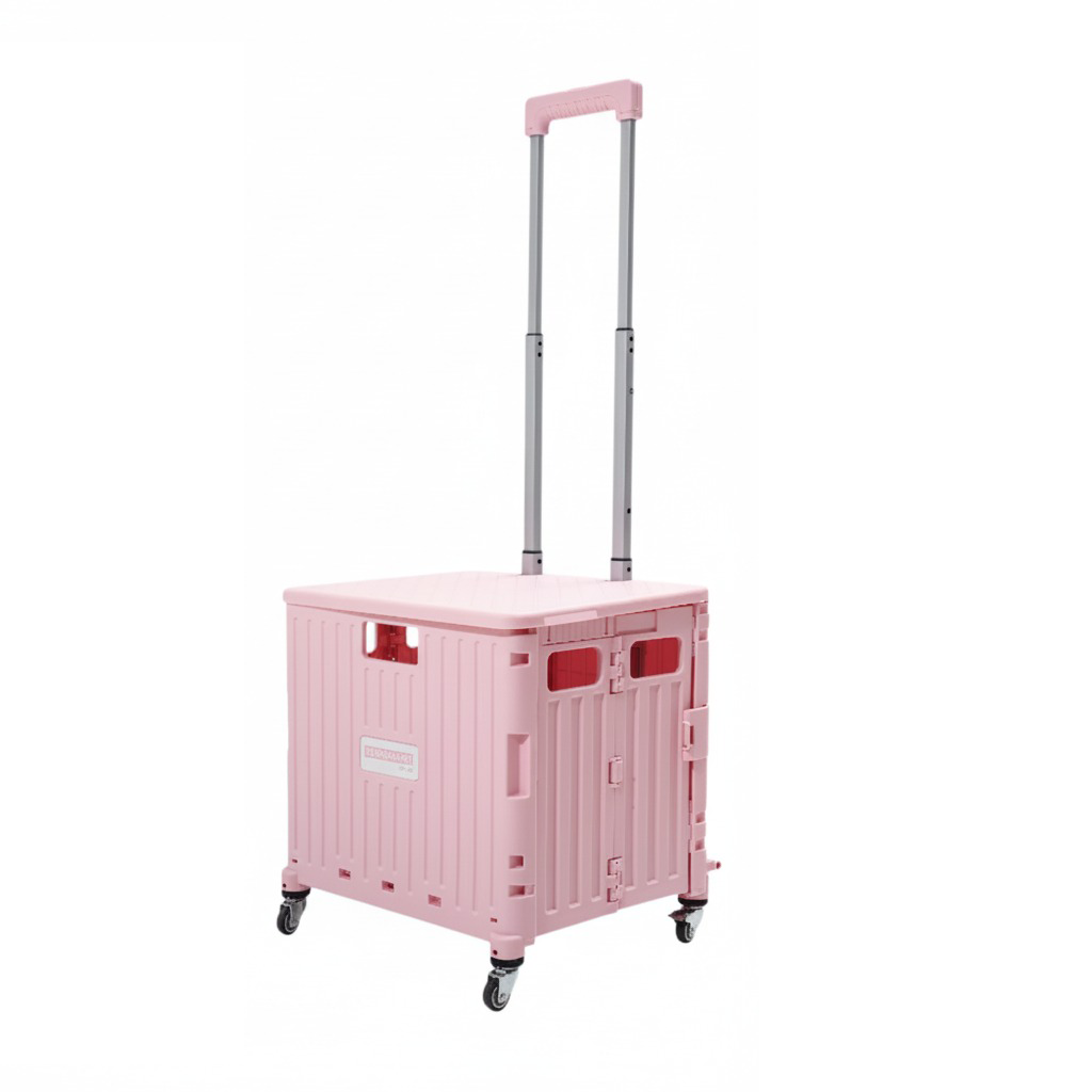 Folding Storage Bin on Wheels for Stairs or Smooth Surfaces