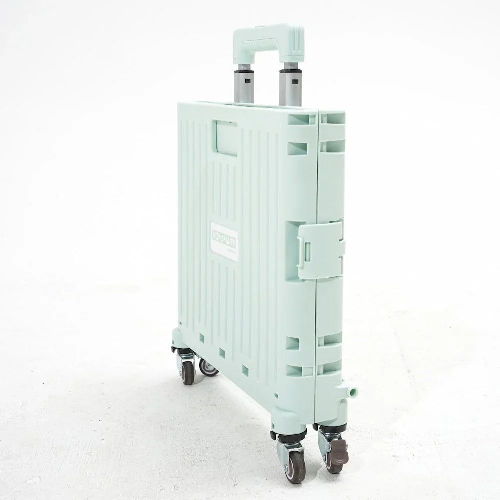 Folding Storage Bin on Wheels for Stairs or Smooth Surfaces