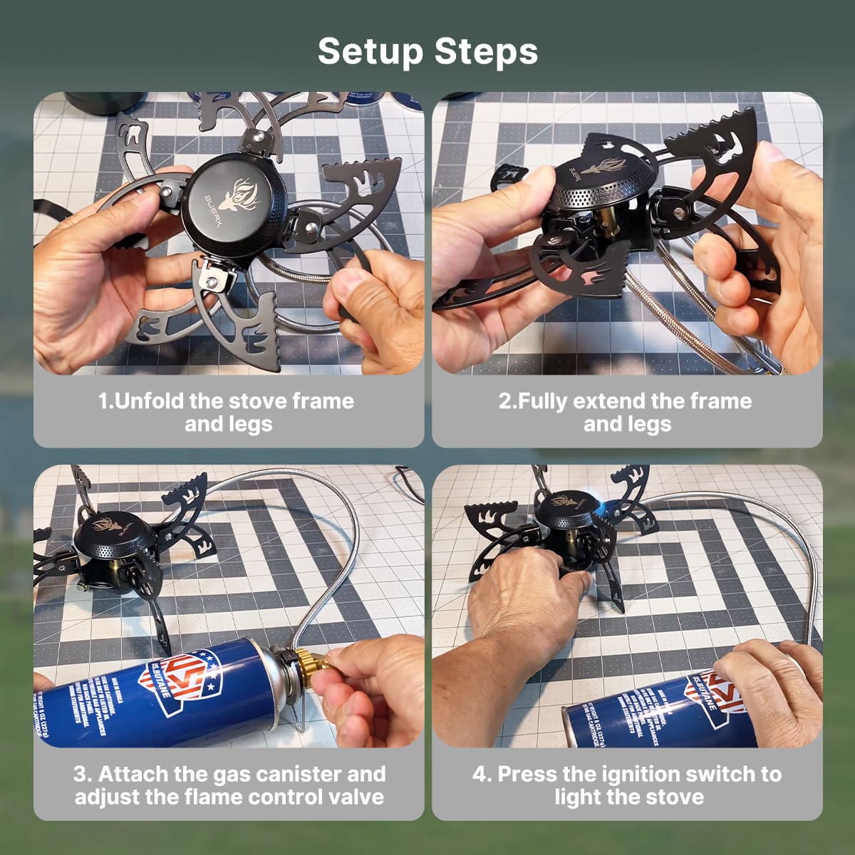Portable Camping Burner 3800W - Compact Outdoor Stove