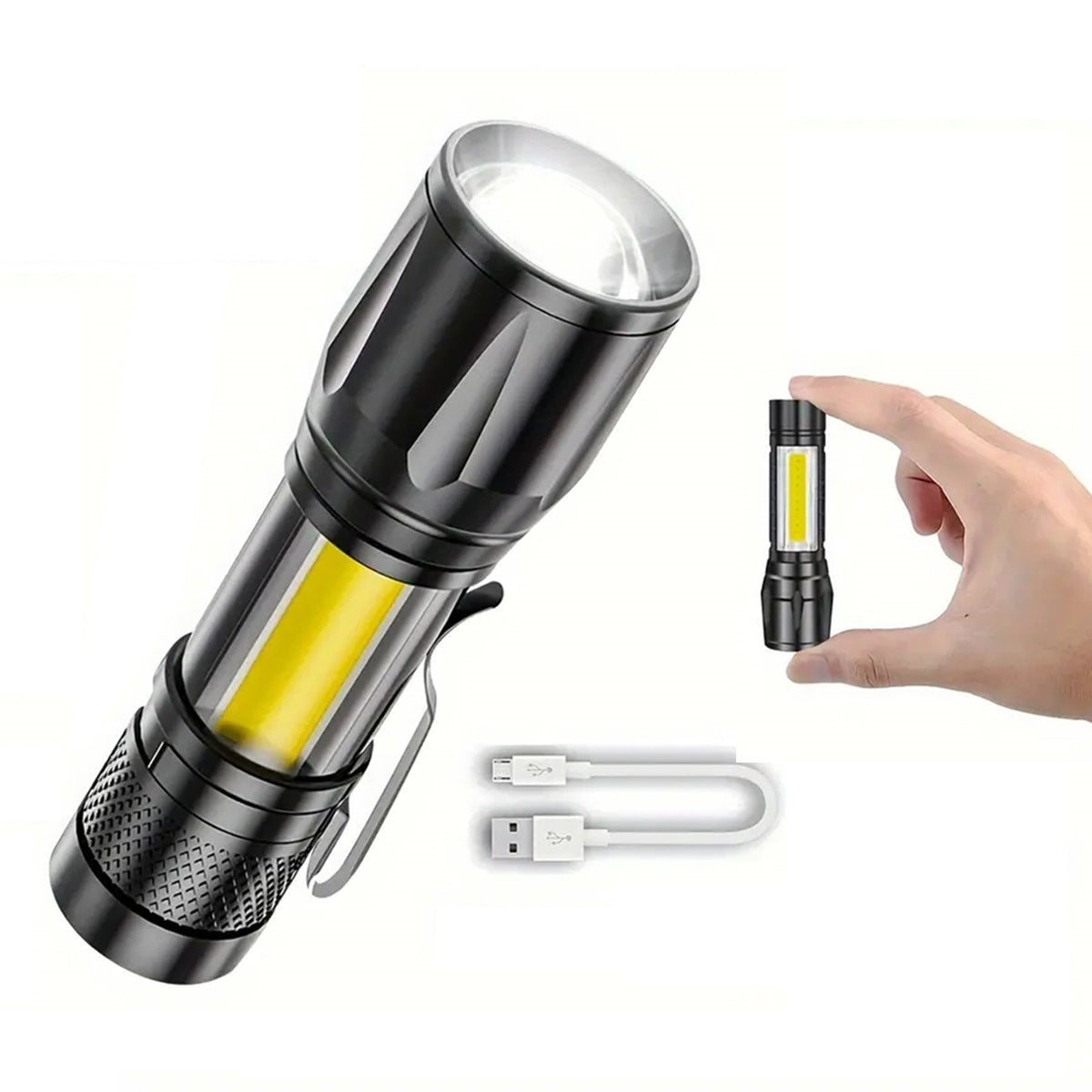 Rechargeable Tactical Flashlight with 900 Lumens β Compact Design