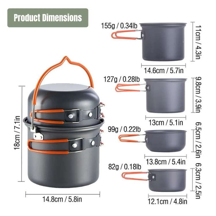 Portable Cooking Gear Set for Outdoor Camping