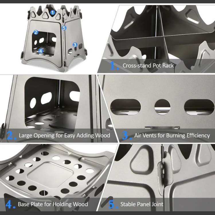 Portable Camping Stove for Outdoor Cooking – Compact Wood Burner