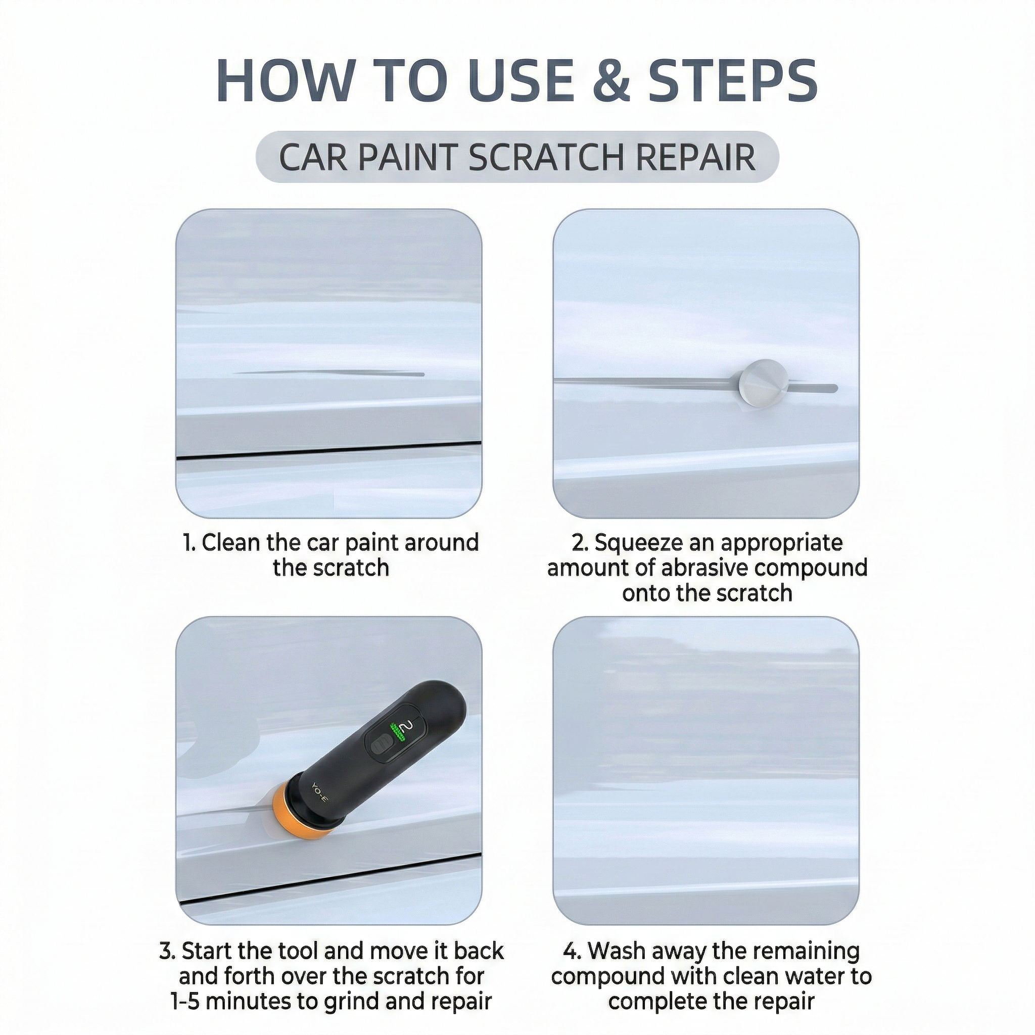 Mini Buffer Kit with Cordless Design and 3-Speed Settings