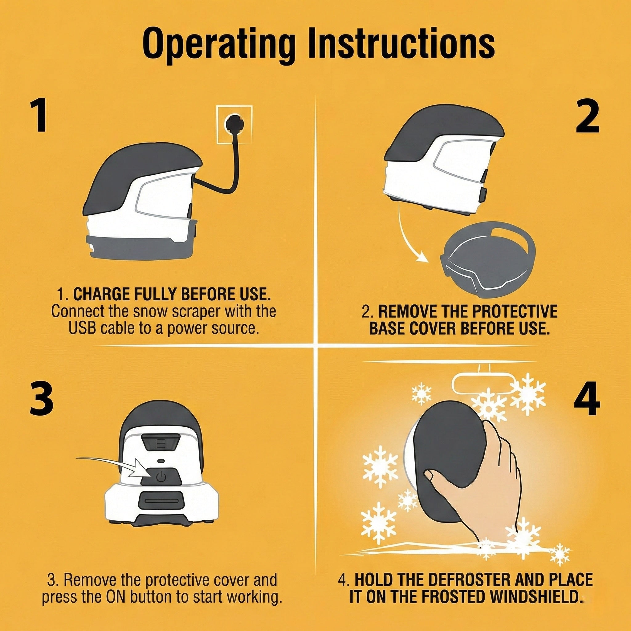 Battery-Powered Ice Scraper for Car Windows