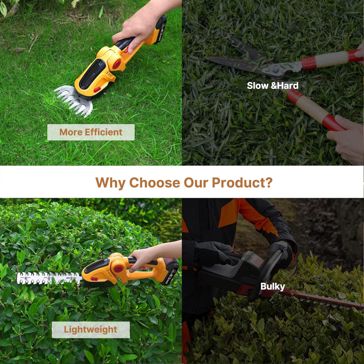 Compact Battery-Powered Hedge Trimmer