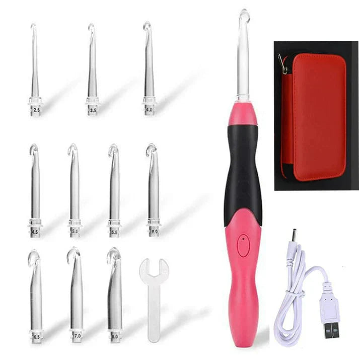 LED Crochet Hook Kit | Lighted Tip | Swap-Out Heads | LumiStitch