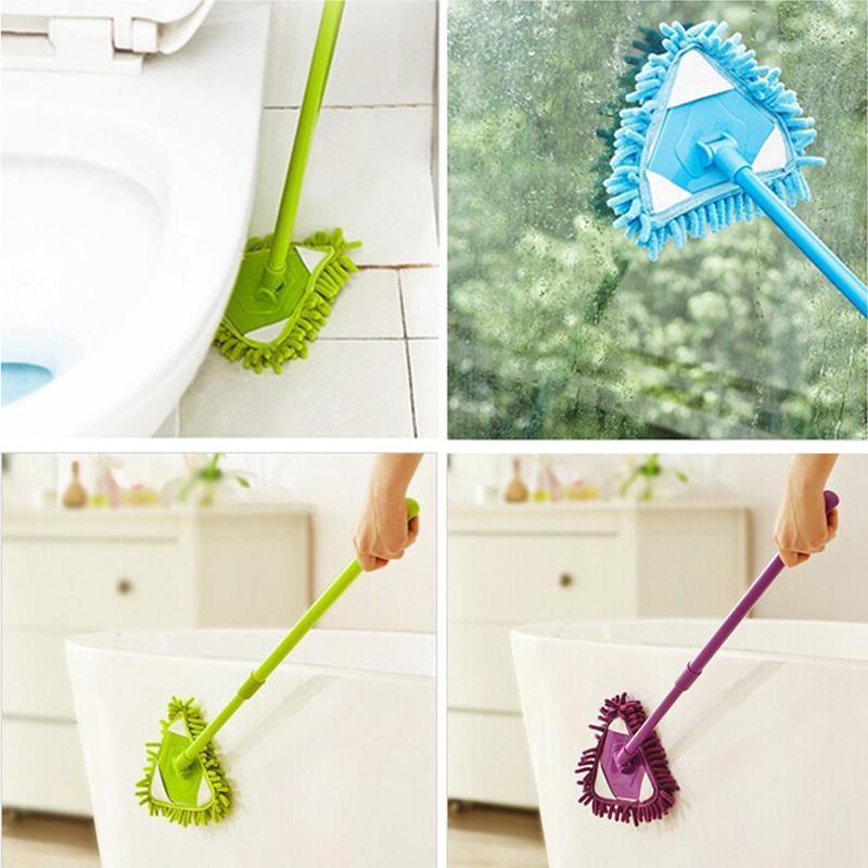 Adjustable Rotatable Triangle Cleaning Mop | 180° Mop Head | Telescopic Pole | Cleaning Mop | Mop Position Angle