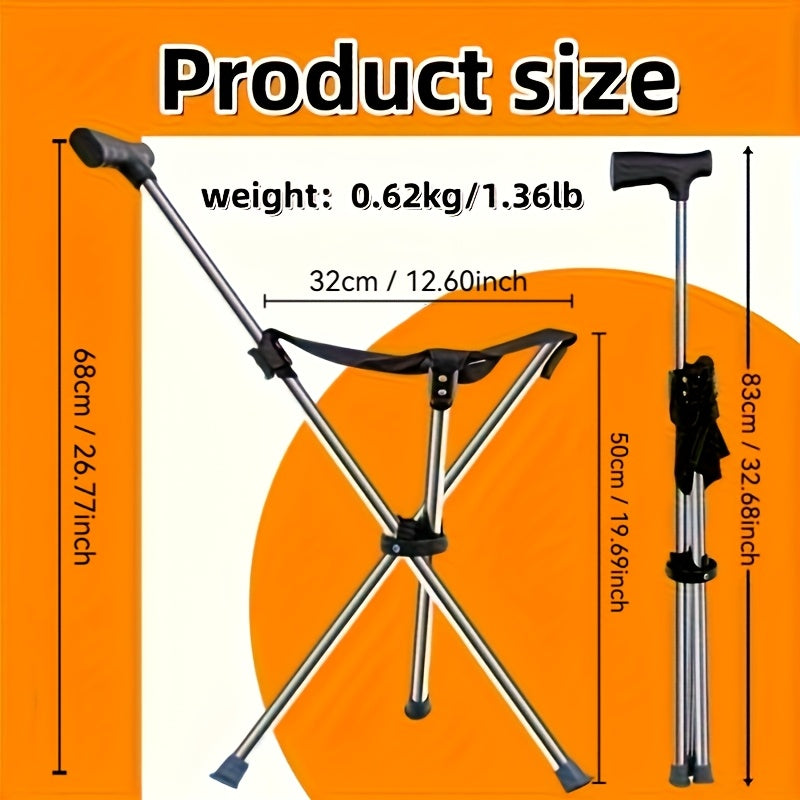 Walking Cane with Seat - 2-in-1 Design