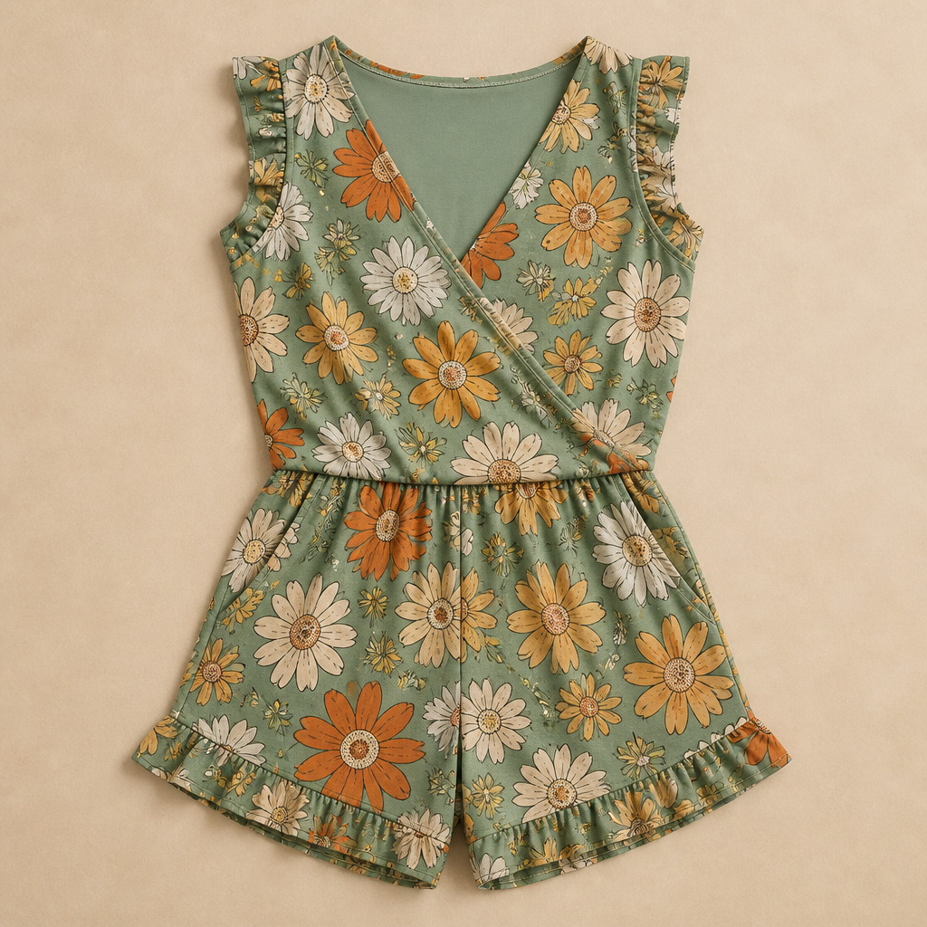 MarinaSilk™ – Ruffle Wrap-Front Nursing Swim Romper with Built-In Support