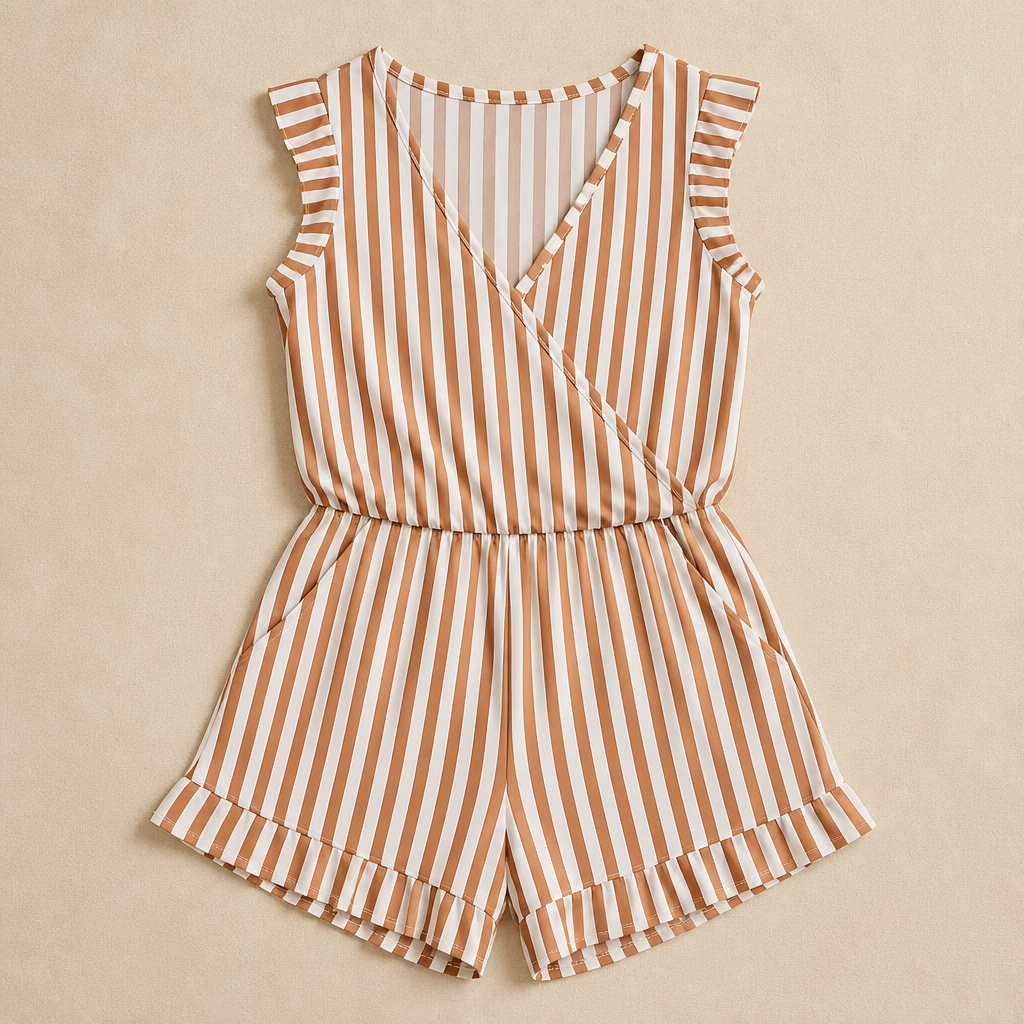 MarinaSilk™ – Ruffle Wrap-Front Nursing Swim Romper with Built-In Support