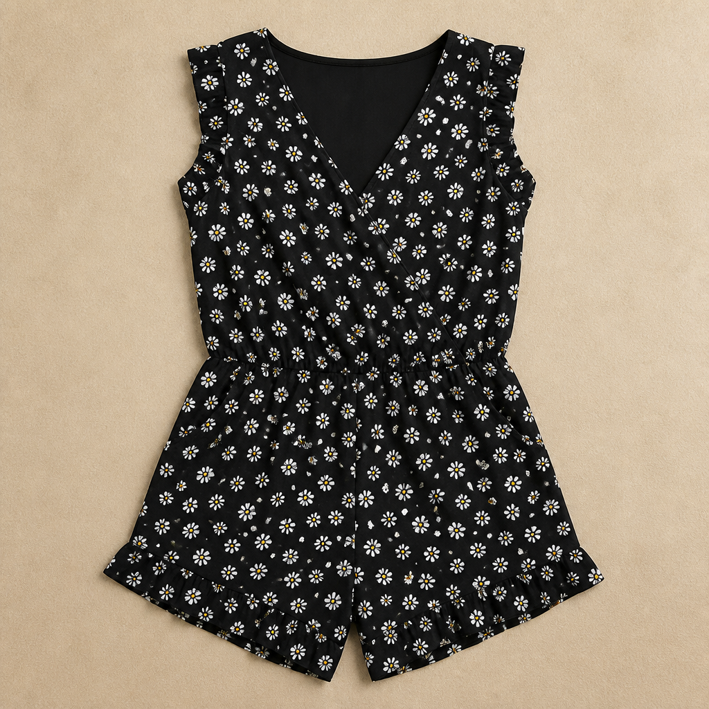 MarinaSilk™ – Ruffle Wrap-Front Nursing Swim Romper with Built-In Support