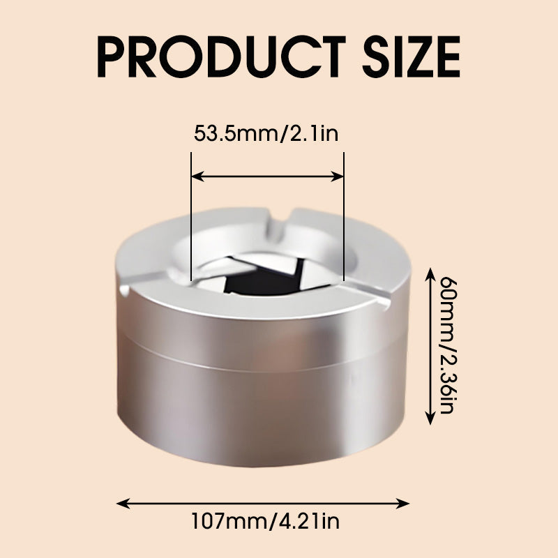 Stainless Steel Ashtray with 360° Rotary Lid