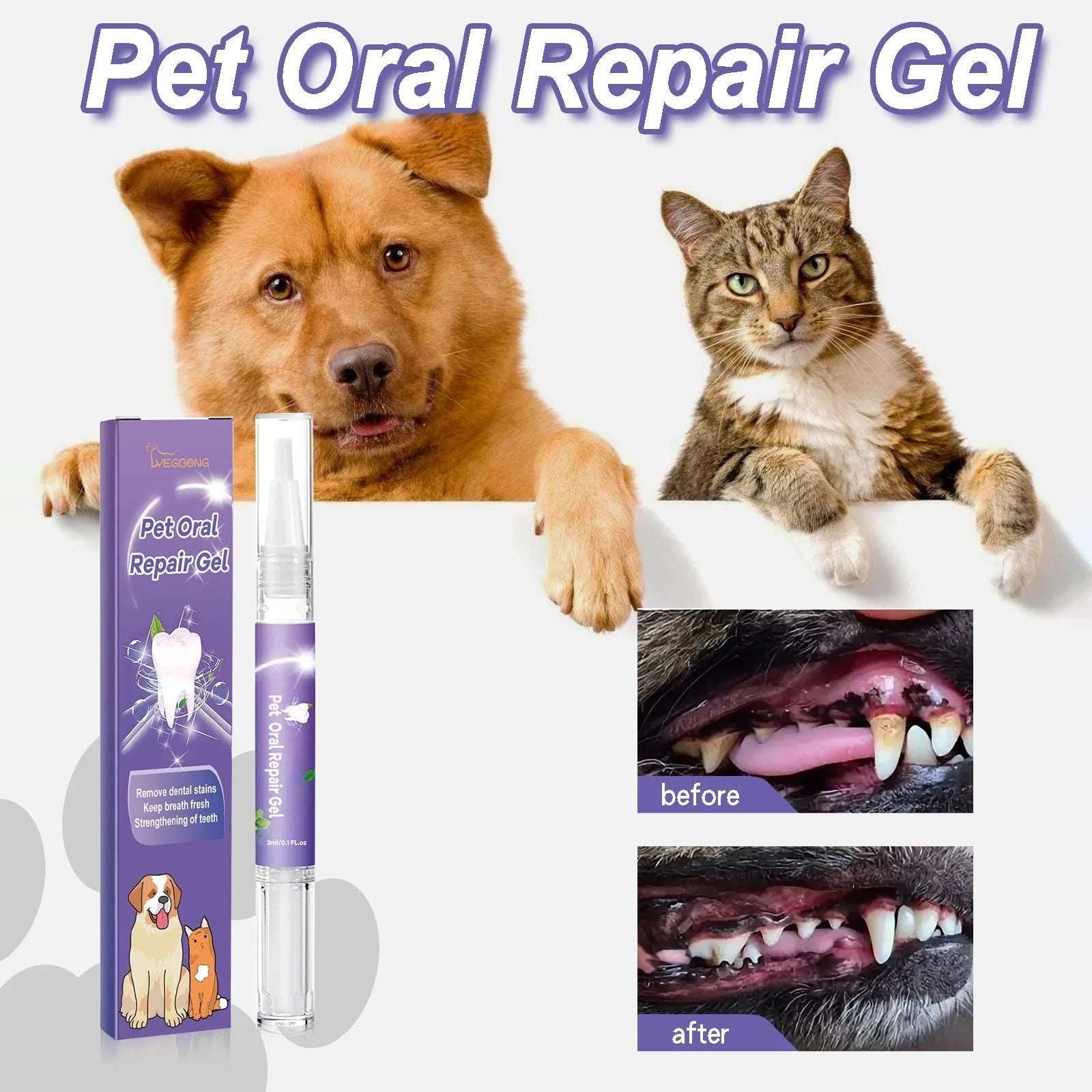 FreshPaws™ Dental Gel — Transform Your Pet’s Smile with Soothing, Long-Lasting Freshness