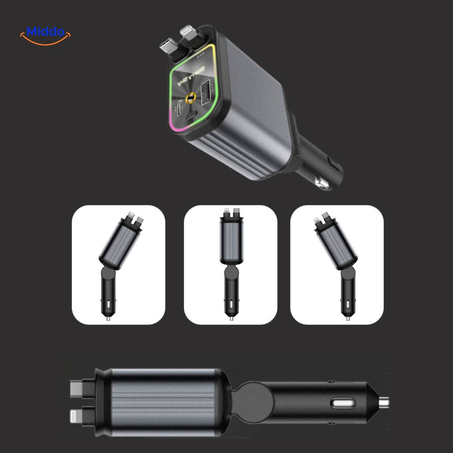 VoltAura™ — Charge Four Devices Fast & Light Up Your Night Drive Sky