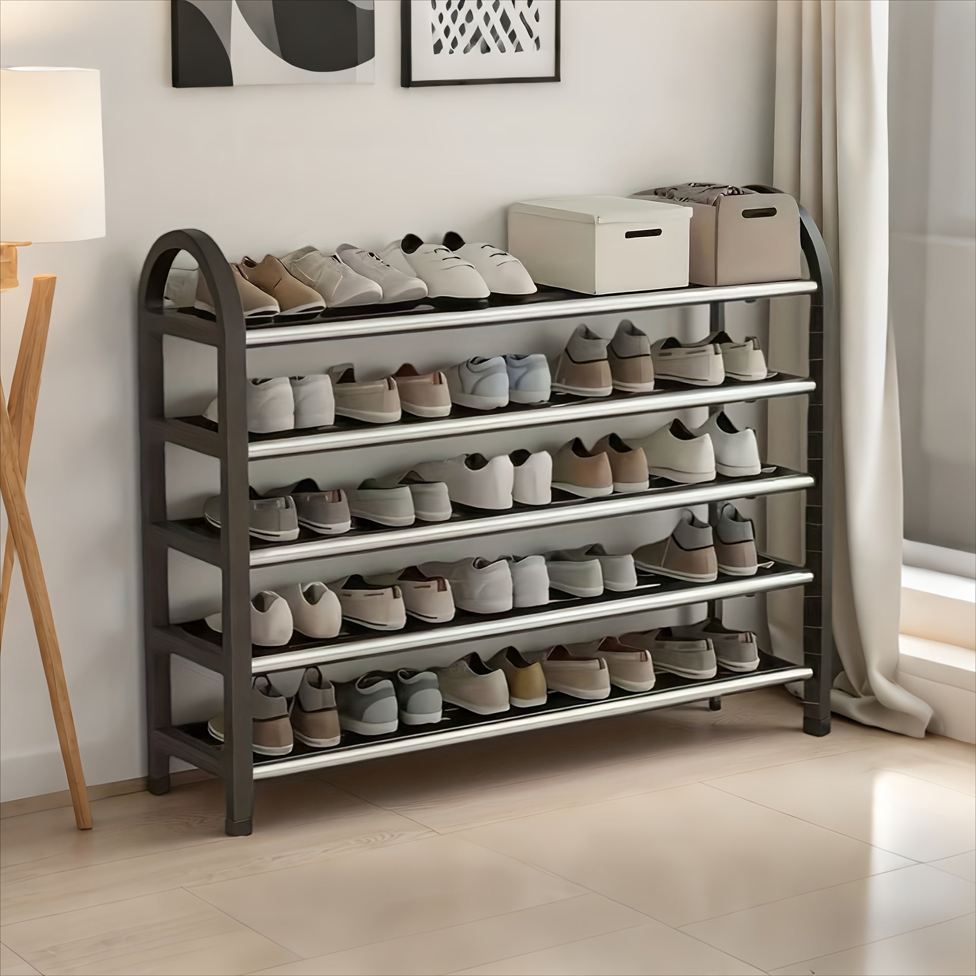 Space-Saving Shoe Rack with 5 Tiers