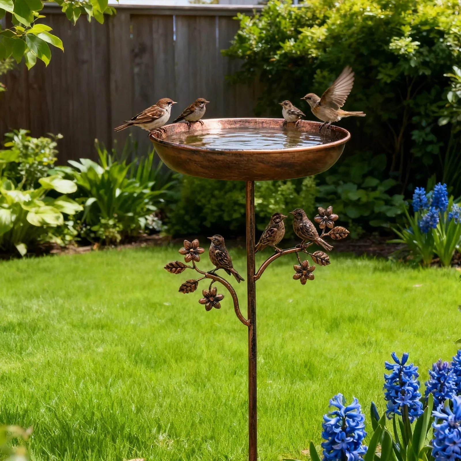 Garden Bird Water Bowl | Ornamental Basin | Secure Spike | GardenShine