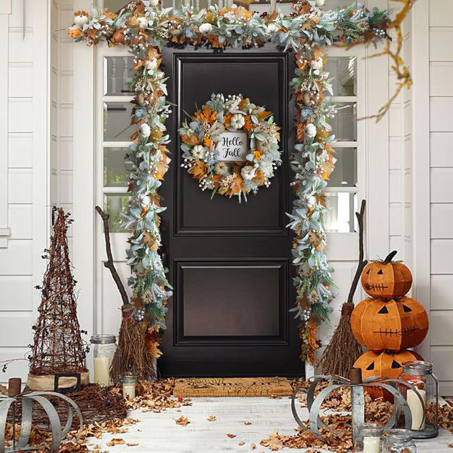 AmberNest™ Autumn Harvest Wreath — Ignite Lasting Cozy Charm and Celebrate Fall’s Warm Embrace