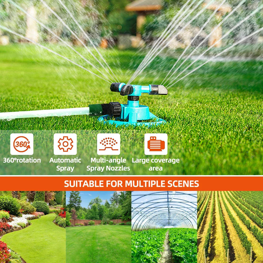 360-Degree Garden Sprinkler for Lush Green Lawn Without Brown Patches