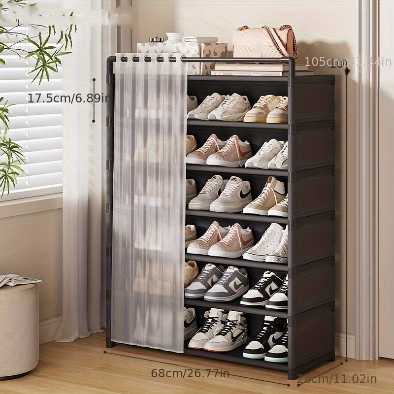 Foldable Shoe Rack with Dust Protection - 4 to 7 Tiers