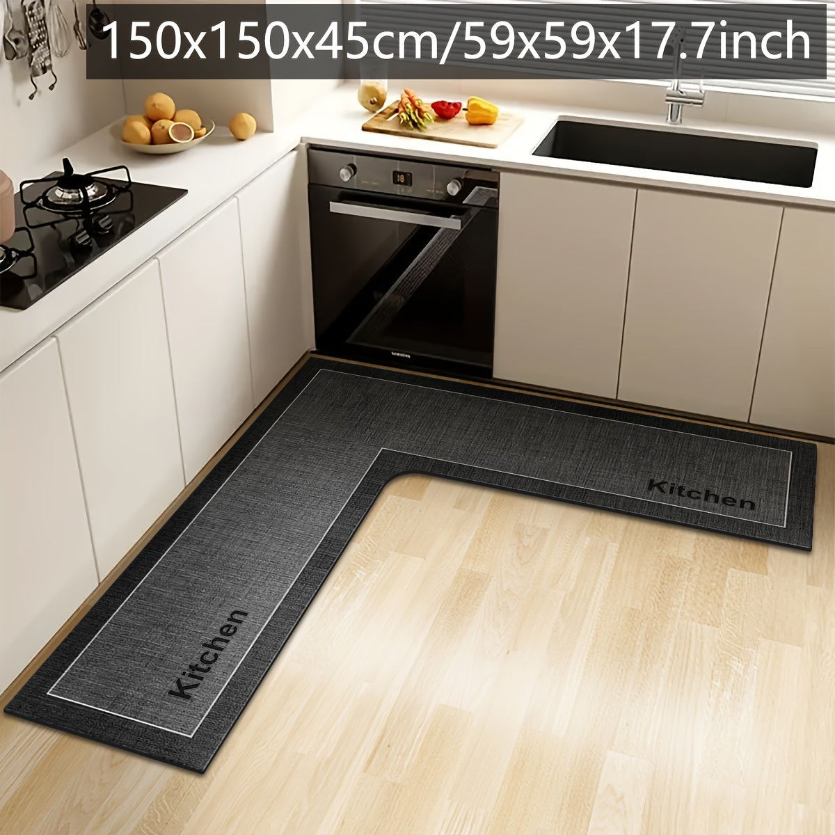 Non-Slip L-Shaped Kitchen Mat – Highly Absorbent