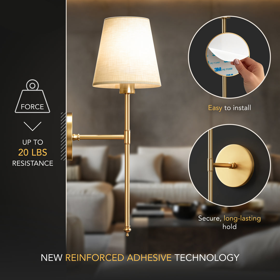 Cordless Wall Light with Remote – Drill-Free Installation