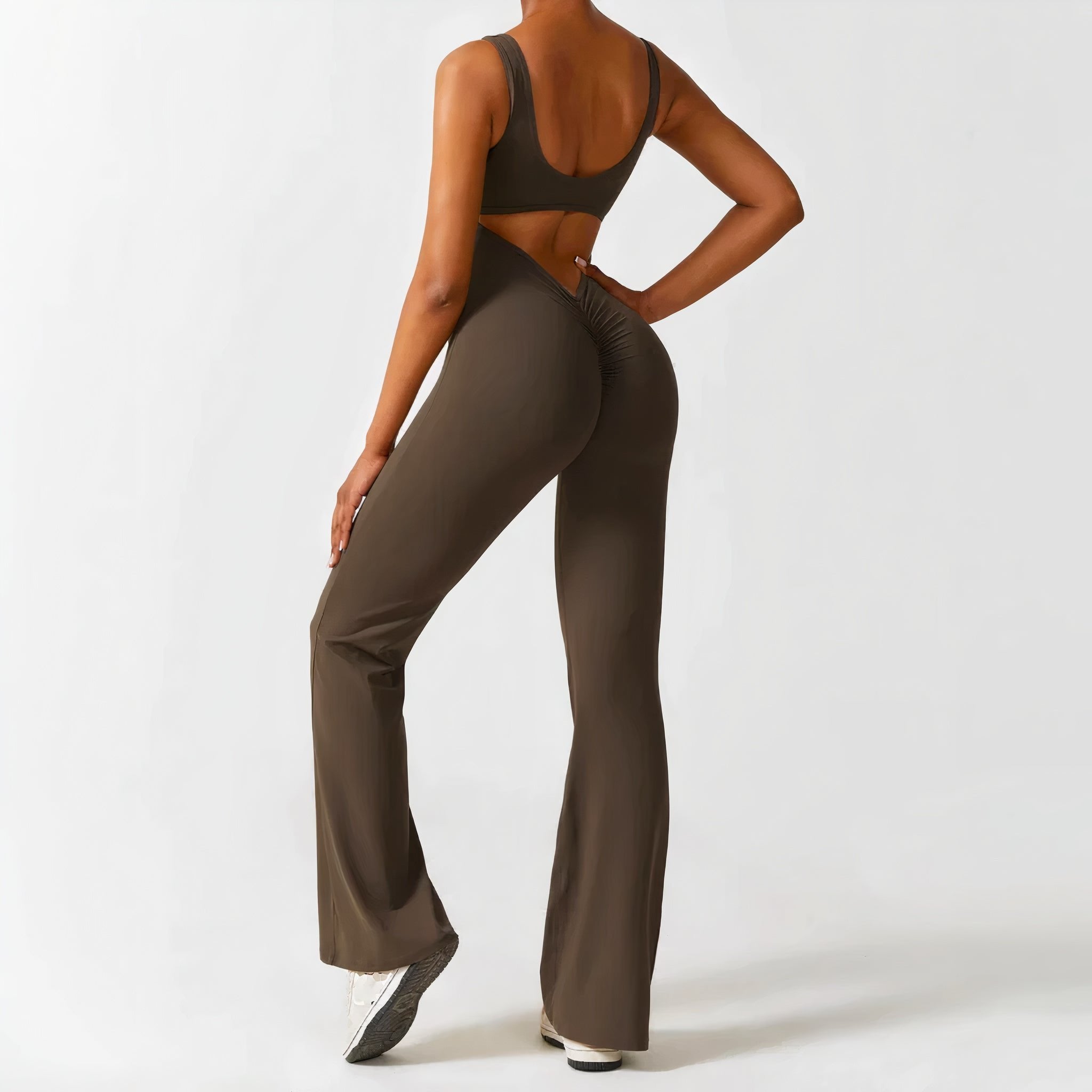 🎄FLASH Sale 49% OFF🔥Scrunch V-Back Flared Jumpsuit
