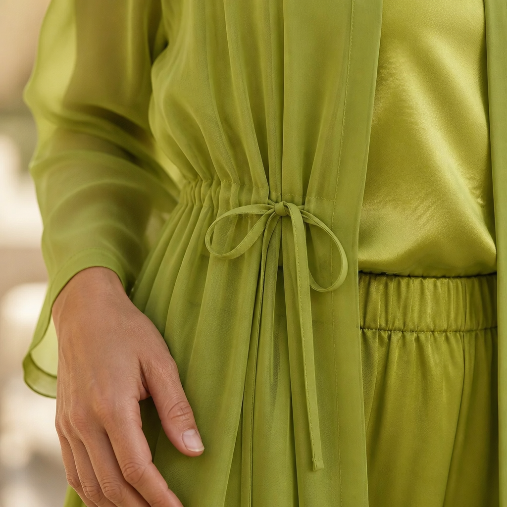 AristaLuxe™ – Flowing Three-Piece Wide-Leg Pant Set with Sheer Chiffon Duster