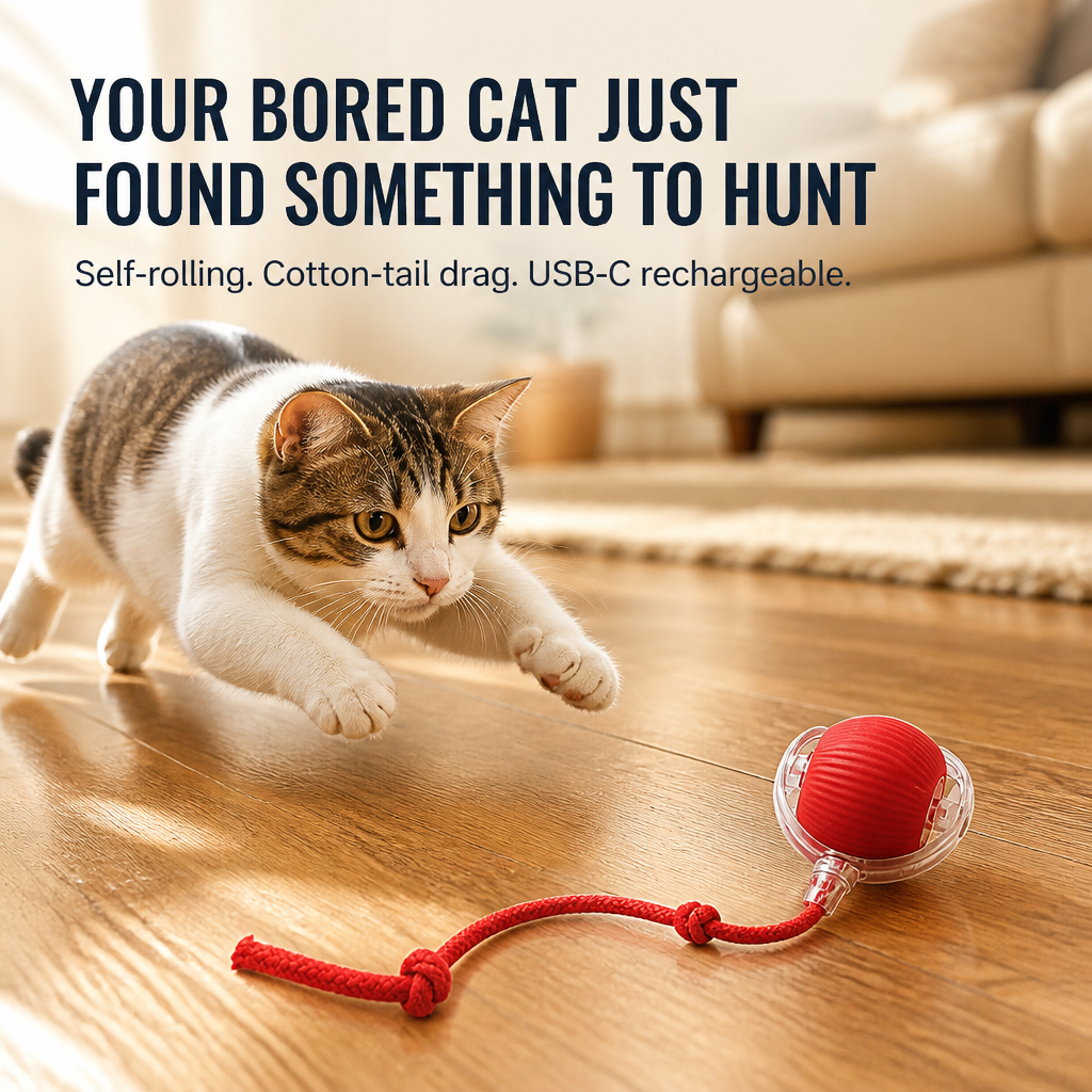 WildTail™ — Get Your Bored Indoor Cat Chasing & Pouncing Again