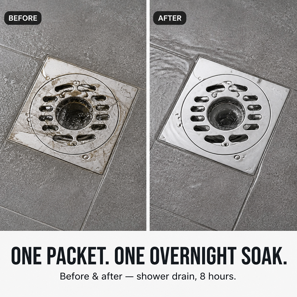 RapidFlowX™ — Dissolve Hair, Grease & Sludge in Minutes Without Burning Your Pipes